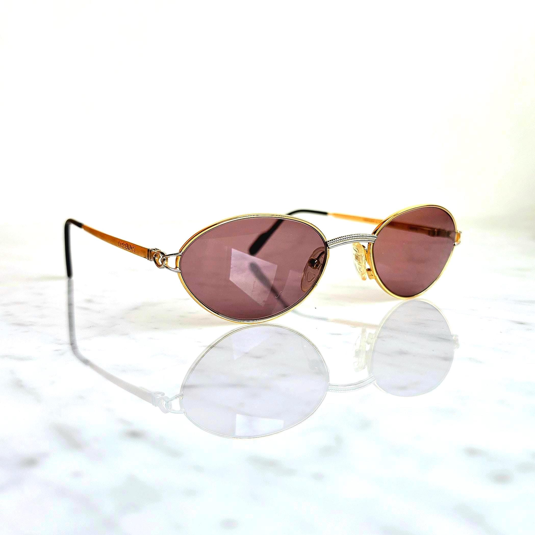 TIFFANY 23K Gold Vintage Sunglasses Silver TJ71 Oval Bayonetta