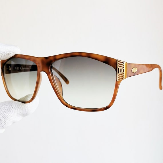 DIOR oversize vintage sunglasses rare tortoise br… - image 3