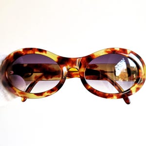 GUCCI vintage sunglasses rare oval gold brown thick bold frame GG2400/N/S  moda Kurt Cobain Offset Migos Rihanna 90s y2k purple lens