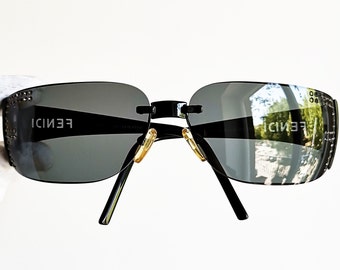 FENDI Vintage Sunglasses Wrap FF Monogram Oval Square  display picture 1