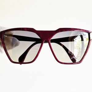SILHOUETTE vintage sunglasses rare squared mask shield oversize big purple gold M3085 80s 90s light blue lens space age ski frame New NOS
