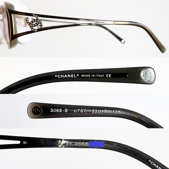 CHANEL vintage Sunglasses white silver rare oval … - image 4