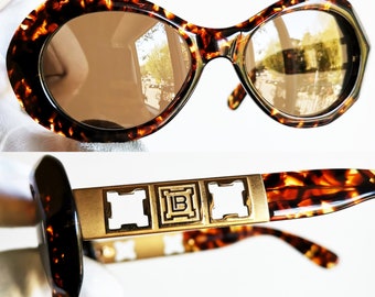 LAURA BIAGIOTTI Vintage Sunglasses Gold Oversize Tortoise  display picture 1