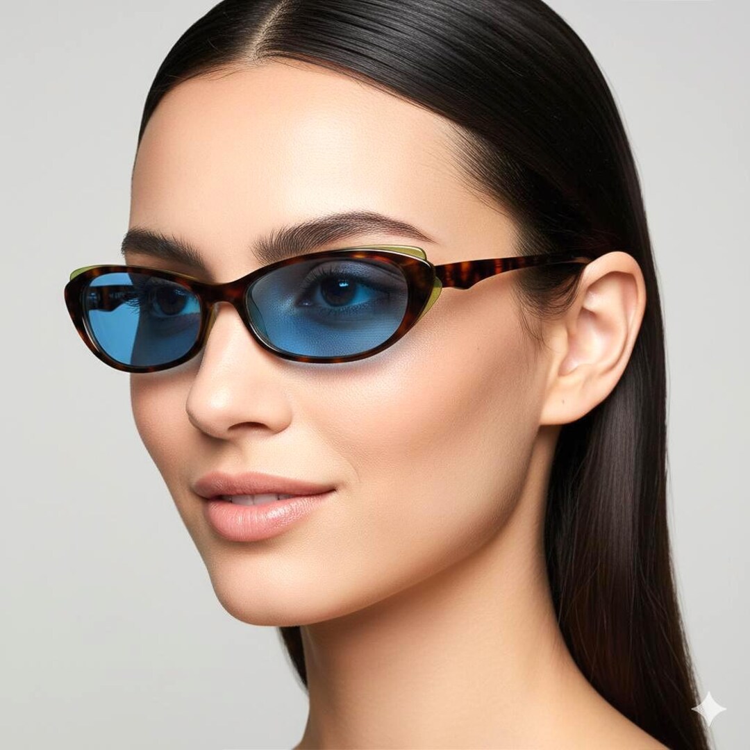 FACE A FACE Sunglasses Oval Cateye Brown Green Butterfly  display picture 1