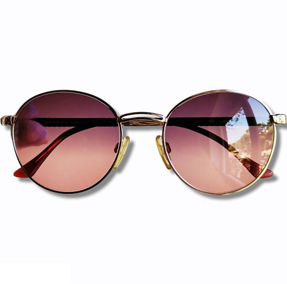 美品　YSL イブサンローラン ヴィンテージ サングラス 金ロゴ入り 美品 イヴ・サンローラン ヴィンテージ YSL サングラス レア ラウンド