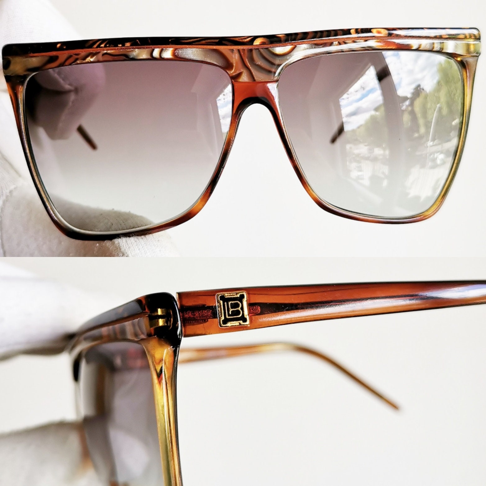 【★大感謝セール】 Sunglasses Vintage BIAGIOTTI LAURA Rare Oversize Mask Square 小物