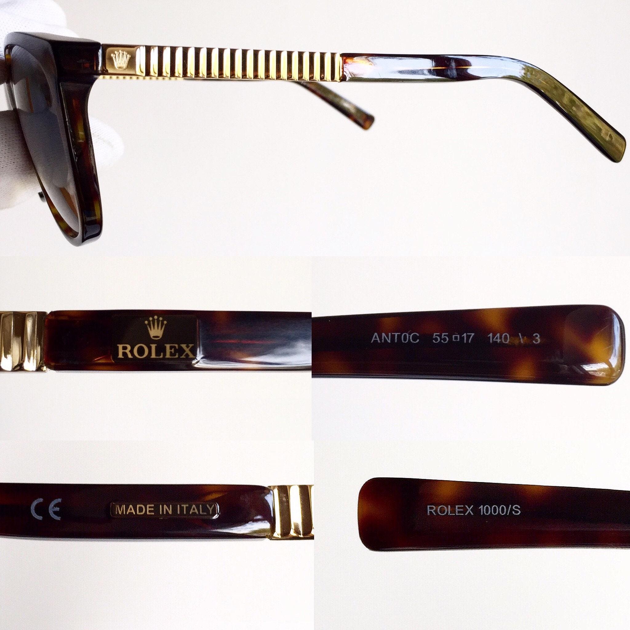 ROLEX Sunglasses Vintage Gold Crown Tortoise Brown 1000/S 