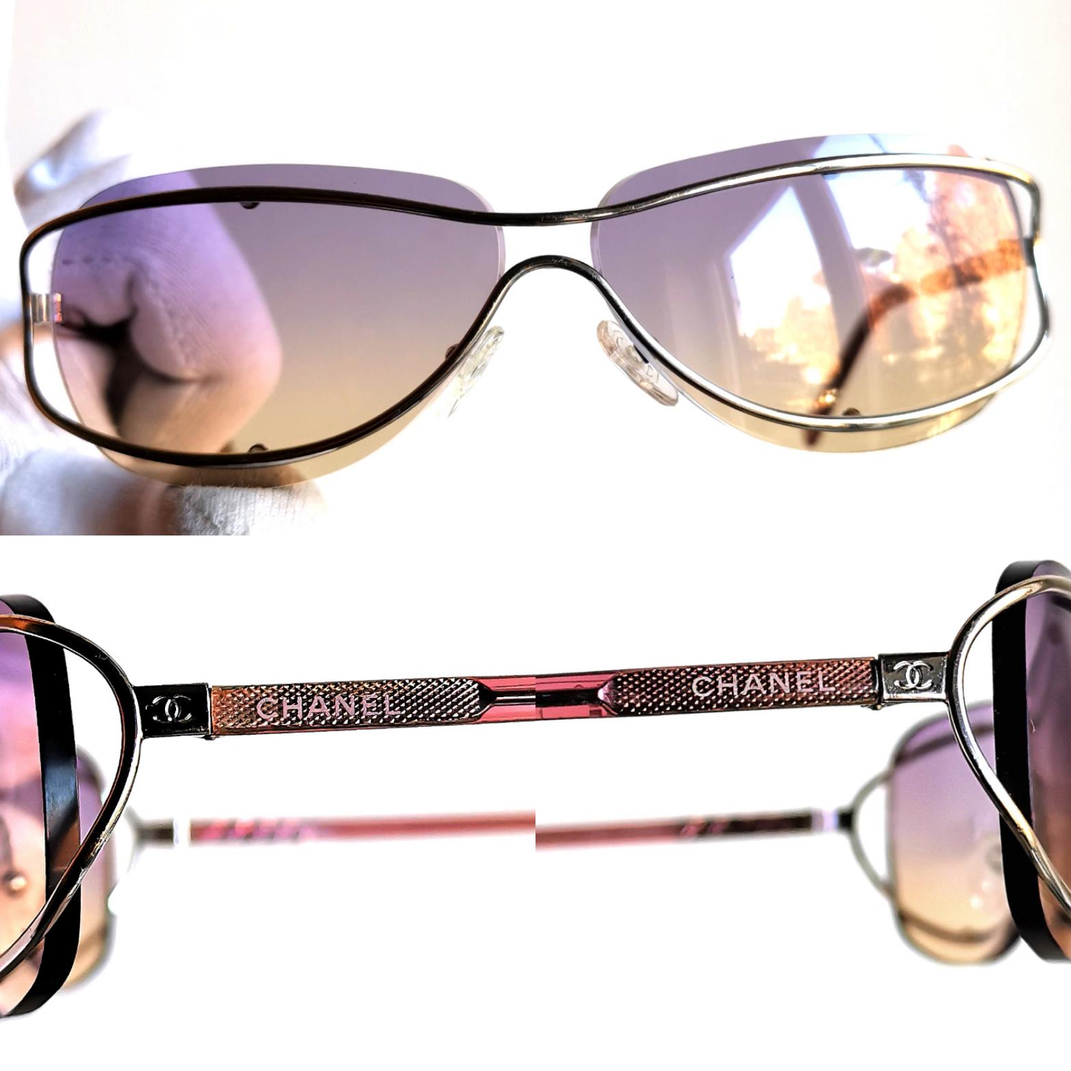 CHANEL Sunglasses Vintage Pink Oval Rimless 4027 Silver 90s  display picture 2