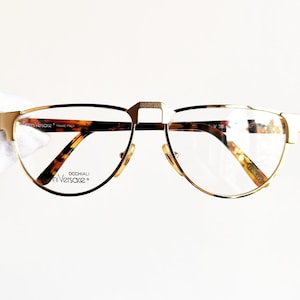 VERSACE vintage brillen brillen goud Gianni Sunglasses aviator V36 frame schildpadbruin NOS
