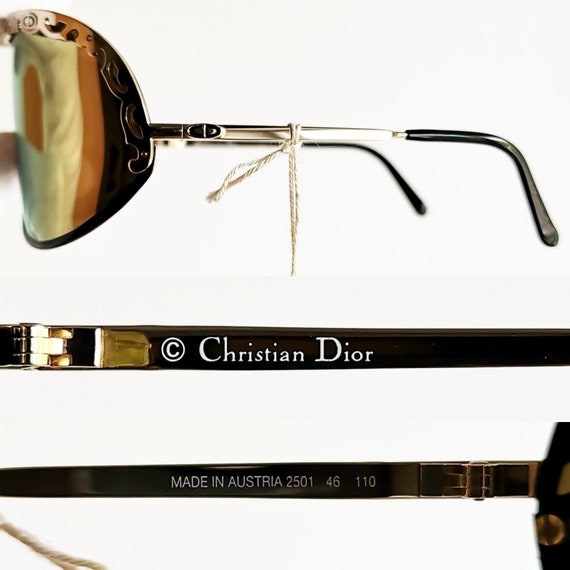 DIOR vintage sunglasses rare gold baroque Christi… - image 4