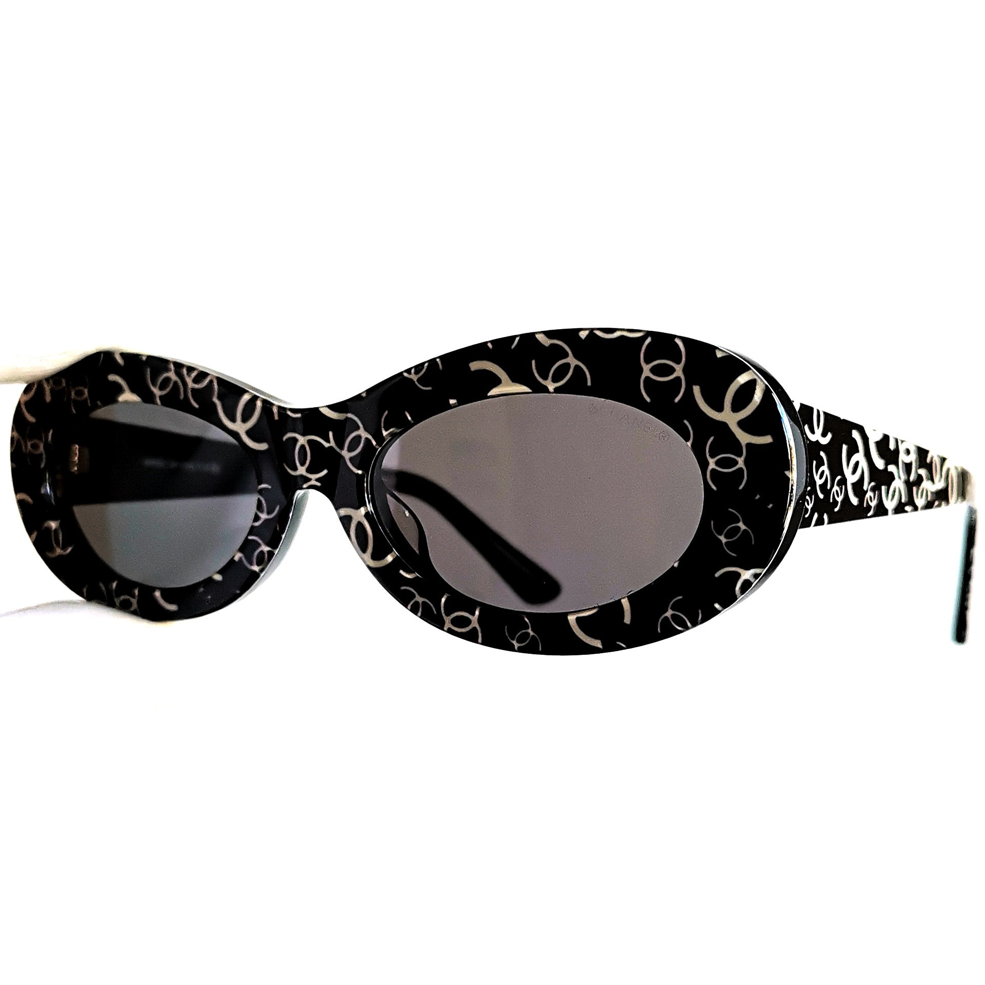 Chanel Sunglasses with Rhinestone CC Pattern Treasures of NYC - Chanel Black Rhinestone Micro Sunglasses main image 3