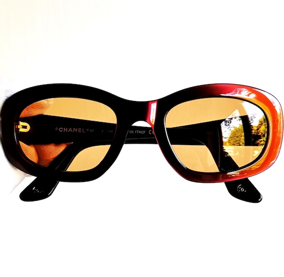 CHANEL Chanel sunglasses Coco logo shield big lens metal