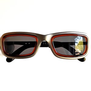 MORANGE vintage sunglasses rare oval silver orange rectangular small tiny frame 90s Like new Migos Rihanna Lady Gaga designer Kylie Jenner