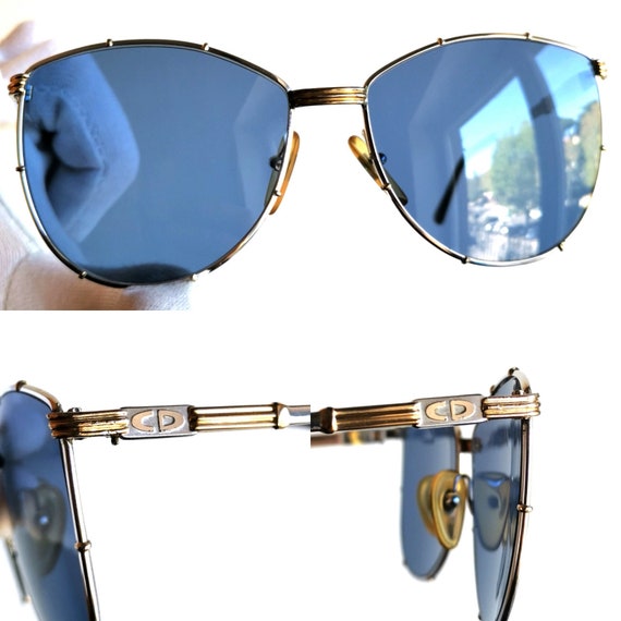 DIOR Vintage Sunglasses Gold Silver Aviator Christian 2472  display picture 2