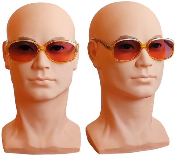 DIOR vintage sunglasses rare yellow red square ov… - image 5