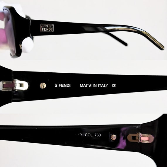 FENDI vintage sunglasses rare black silver oval w… - image 4