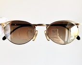 TIFFANY 23K Gold Plated vintage sunglasses rare filled frame oval T307 rolex browline Tupac Rihanna Migos Lady Gaga mirror lens new NOS 90s