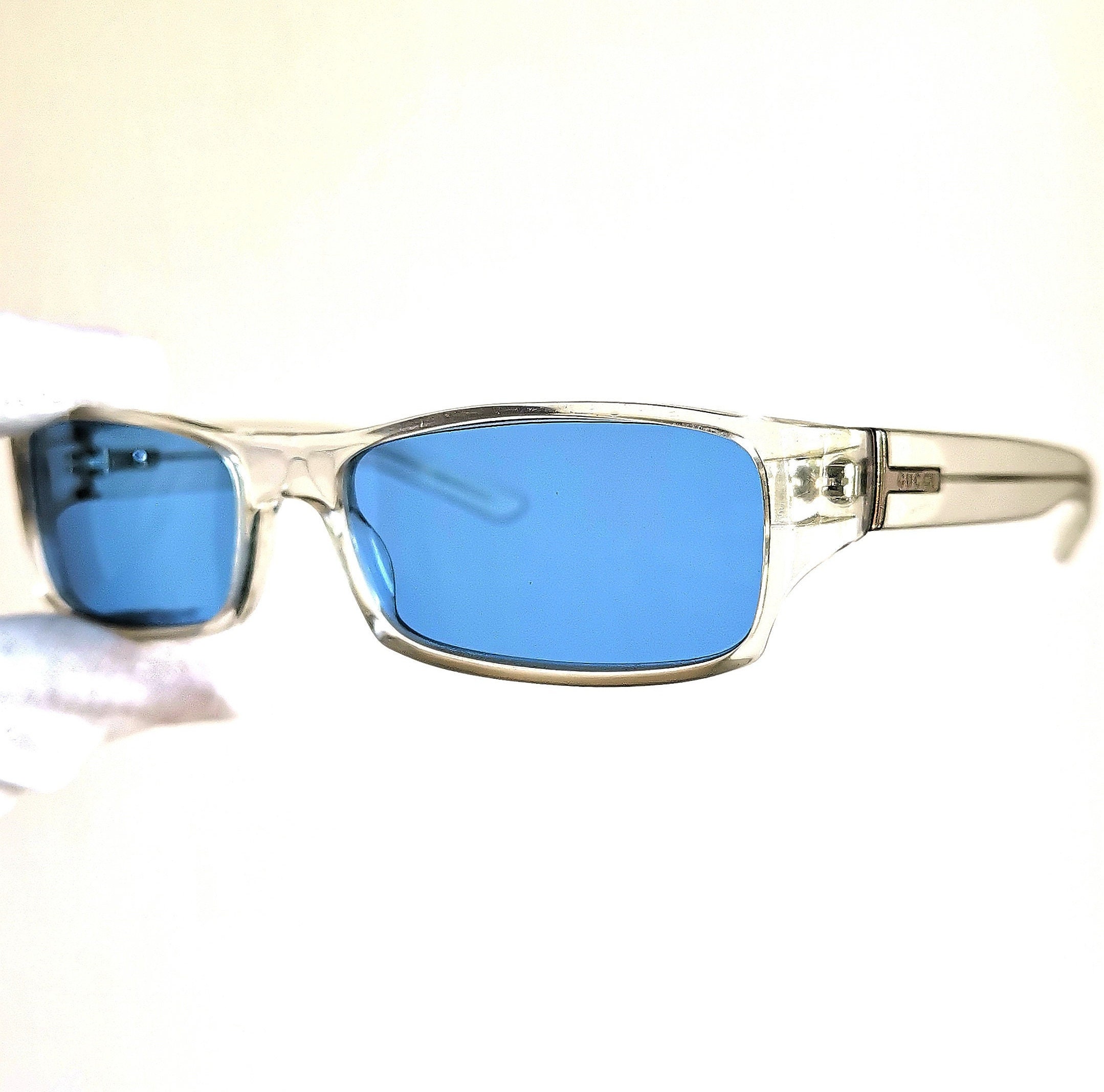 GUCCI Vintage Sunglasses Clear Silver Oval GG1444 Small 