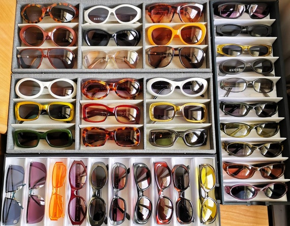 GUCCI vintage sunglasses rare square gold tortois… - image 9