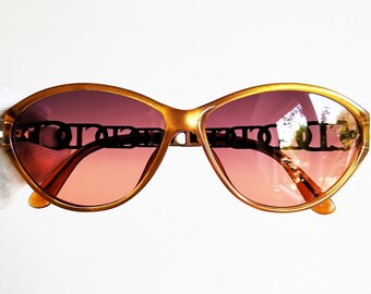 小物 Dior Vintage Logo Gold frame sunglasses Christian Dior Mistinguette 43Y, Vintage 90s Unique Small