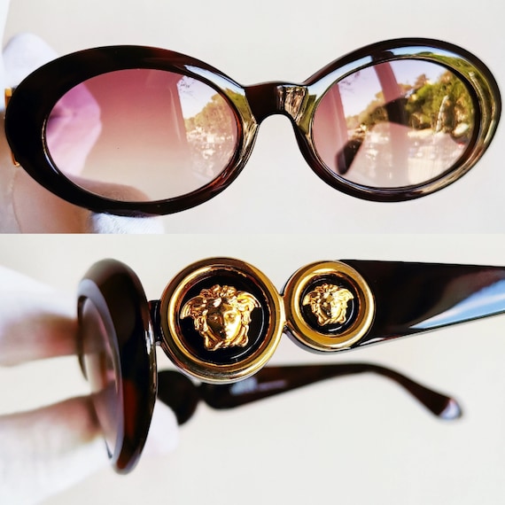 VERSACE Vintage Sunglasses Rare 527 Oval Gold Medusa Ring VERSACE Vintage Sunglasses Rare 527 Oval Gold Medusa Ring