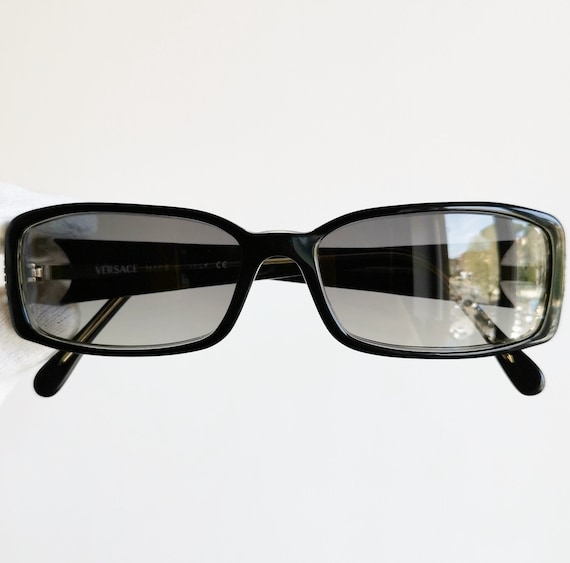VERSACE vintage sunglasses rare 3029 black silver… - image 2