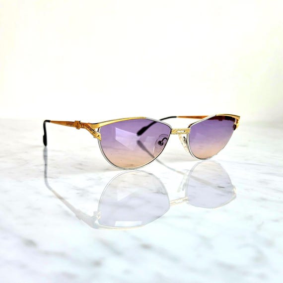 TIFFANY 23K Gold Plated Vintage Sunglasses Oval T337 Triangle