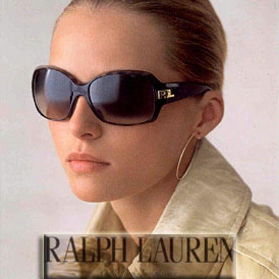 RALPH LAUREN Vintage Sunglasses Clear Silver Wrap Oversize RL8002