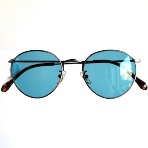 CALVIN KLEIN vintage zonnebril rond satijn zilver bruin lichtblauw lens CK106S zeldzaam frame jaren 90 jaar nieuw NOS Migos 2Chainz Bella Hadid Rihanna