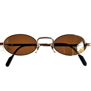 TIFFANY 23K Gold Plated small vintage sunglasses rare filled tiny silver frame oval rope TJ23 Tupac Migos Rihanna Lady Gaga new NOS 90s y2k