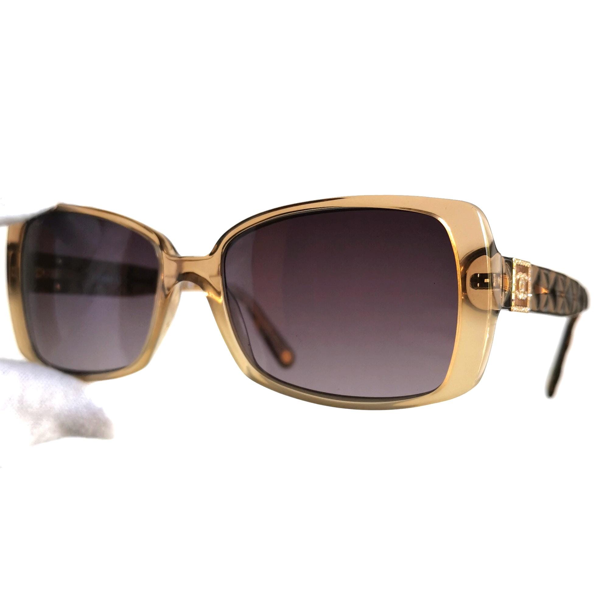小物 CHANEL sunglasses archive 00 90 gold CHANEL Vintage Sunglasses Gold Rectangular Square Strass Brown