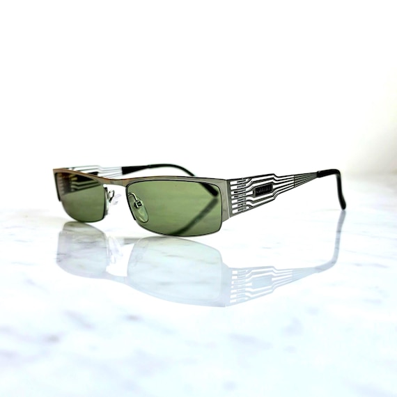 JEAN PAUL GAULTIER Vintage Sunglasses Jpg Green Silver SJP114