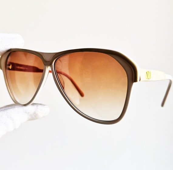 VALENTINO vintage sunglasses white red mask aviat… - image 2