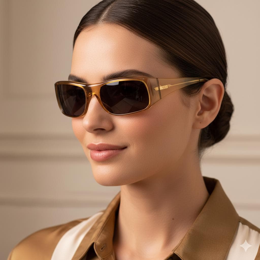 GUCCI Vintage Suglasses Yellow Clear Orange Gold GG1430/S Oval