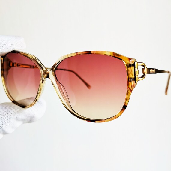 GUCCI vintage sunglasses rare square oval gold GG… - image 2