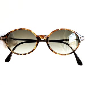 BYBLOS oval vintage sunglasses rare gold tortoise brown made in Italy round 164 Small tiny frame  steampunk Tupac retro New lens 90s