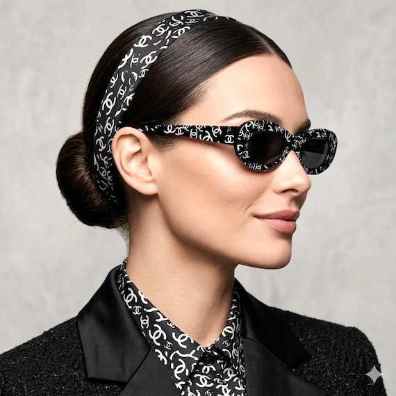 CHANEL Sunglasses Vintage Kylie Jenner CC White Monogram Logo