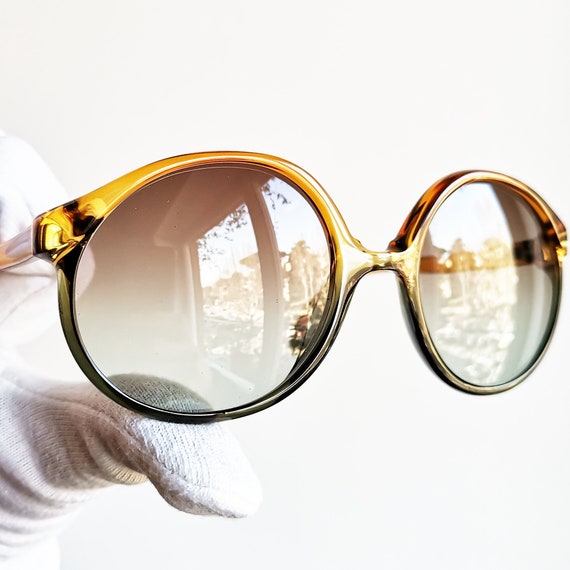 COBRA vintage sunglasses rare round oval green or… - image 3