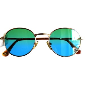 Occhiali da sole vintage BURBERRYS montatura rotonda marrone oro di Safilo 8782 ovale Migos designer Rihanna Kylie Jenner Nuove lenti piatte verdi blu NOS anni '90