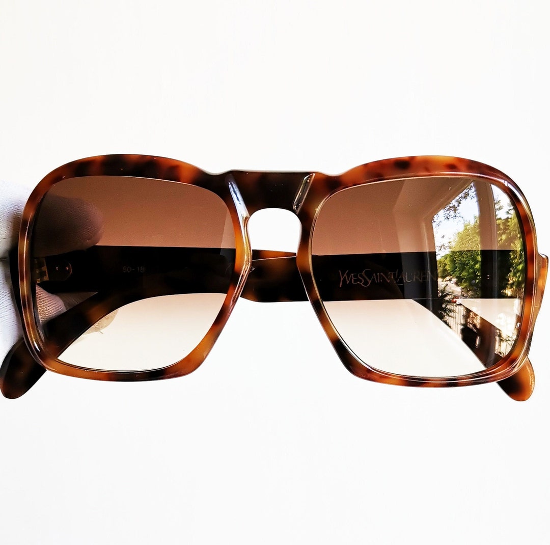 YSL ビンテージサングラス YVES SAINT LAURENT Vintage Ysl Sunglasses Rare Oval Black