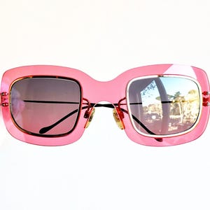 VOGUE Vintage Sonnenbrille Wrap rosa silber Maske quadratisch oval 3387-s Rahmen Run Dmc Migos Designer Rihanna Madonna Elton John neu NOS 90er Jahre