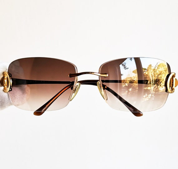 Dg Damen Mode Designer Sonnenbrille Rechteckig Umwickeln Gold Braun 