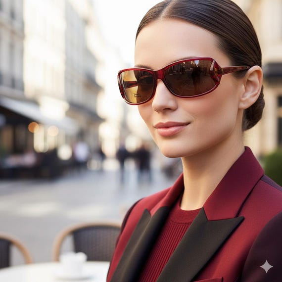 VIVIENNE WESTWOOD Vintage Sunglasses Oversize Wrap Red Lips Kiss