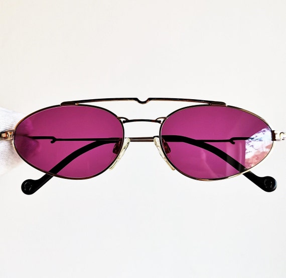 ETIENNE AIGNER vintage sunglasses rare oval gold plat… - Gem