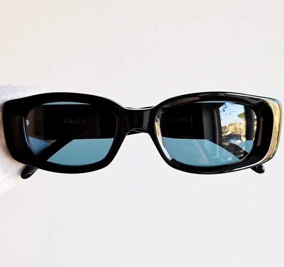 oversættelse ubehag Med vilje GUCCI Vintage Sunglasses Rare Black Oval GG2409/S Square - Etsy