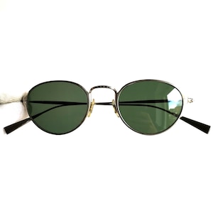 OLIVER PEOPLES Sonnenbrille titanium silber mini mini goth steampunk Japan Brillenfassung Johnny Depp Migos Rihanna Bella Hadid mit grün polarisierten Gläsern