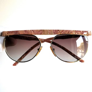 Claudio La Viola vintage sunglasses pink gold drop sun shade flat top marbled frame Rihanna Migos Kylie Jenner Lady Gaga 80s 90s new NOS