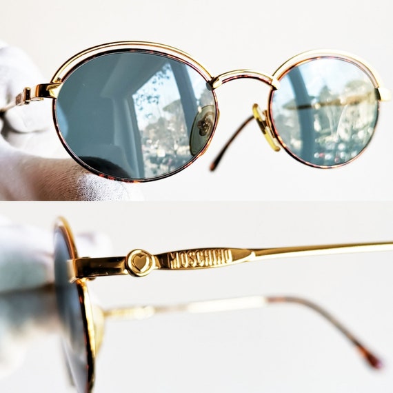 MOSCHINO by PERSOL vintage Sunglasses rare oval r… - image 3