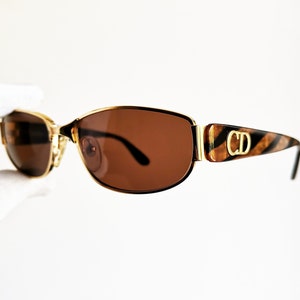 DIOR vintage Sunglasses rare oval gold tortoise brown animalier Christian Migos designer Rihanna Lady Gaga small tiny 2959 frame new NOS 90s