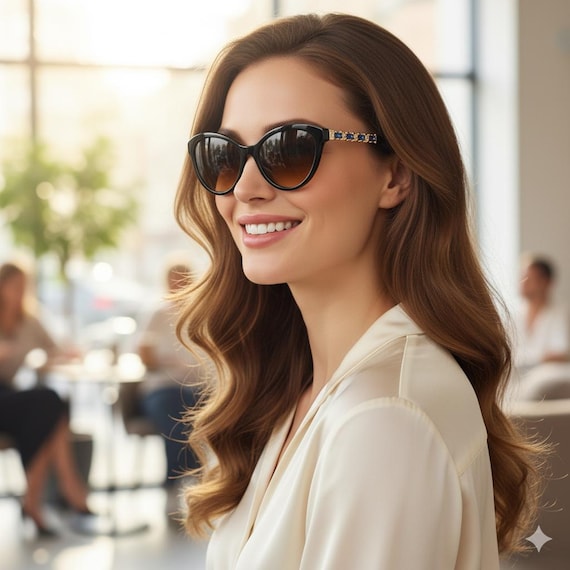 CHANEL Sunglasses Black Gold Chain Belt Leather Caviar Bag